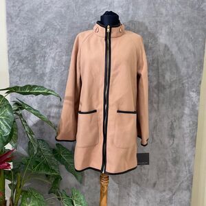 NWT Marc New York Andrew Marc Car Coat women’s size S cream black trim New